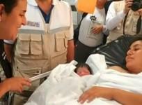 Woman gives birth in helicopter after being rescued from Peru floods