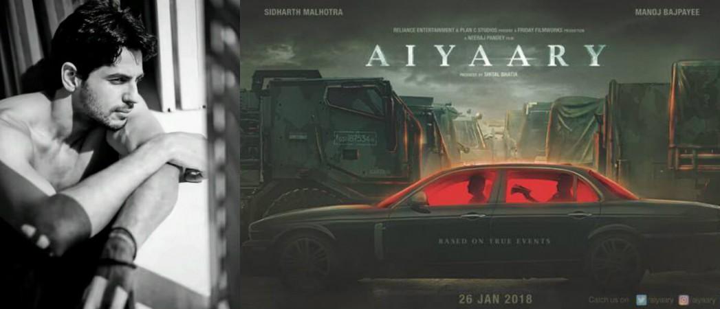 Sidharth Malhotra, Aiyaary poster Sidharth Malhotra, Aiyaary, Manoj Bajpayee