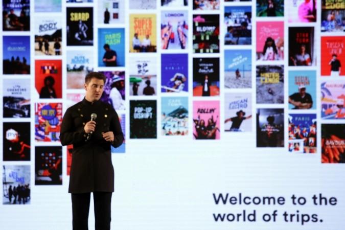 Airbnb co-founder and CEO Brian Chesky launches a new Airbnb service in New Delhi on March 19 this year. airbnb, airbhb ceo Brian Chesky, airbnb funding, airbnb investors, airbnb launch, travel app, travel apps, travel startups