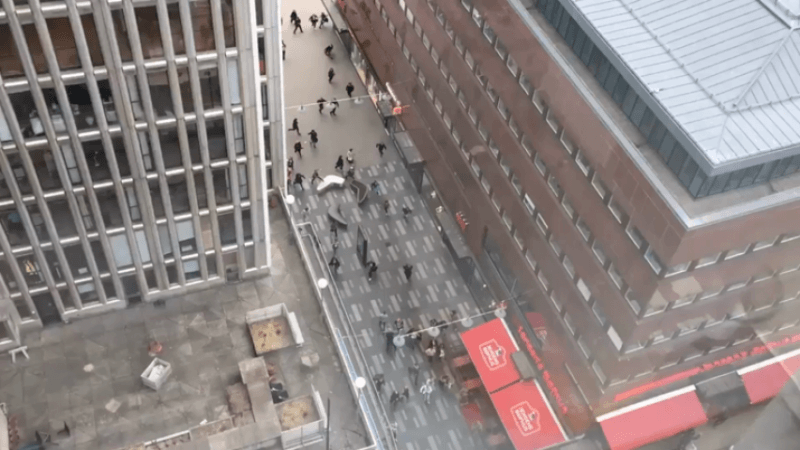 Pedestrians flee in terror after truck ploughs into crowd in Stockholm