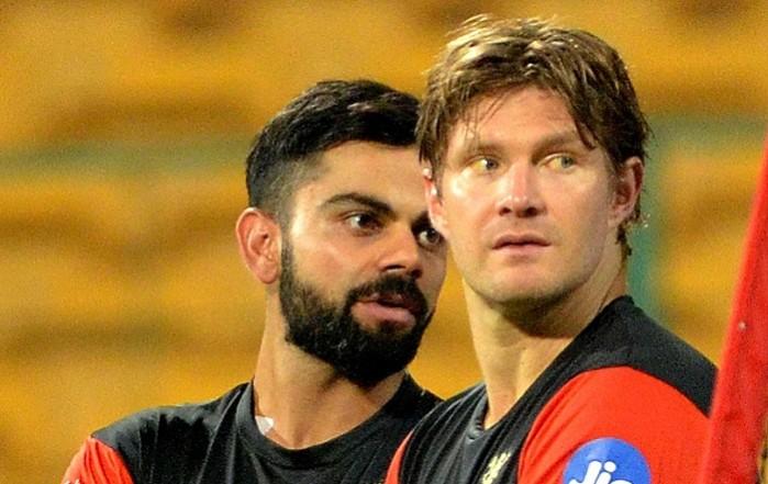 File photo of former Royal Challengers Bangalore all-rounder Shane Watson (R). Virat Kohli, Shane Watson, RCB, IPL 2017, Delhi Daredevils