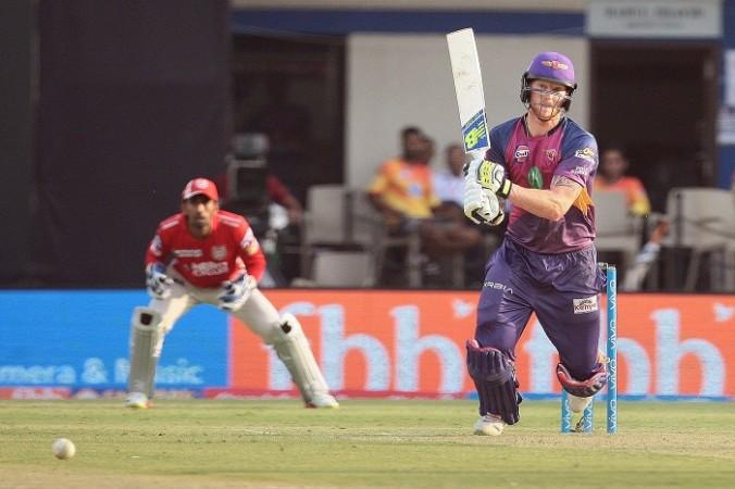 Ben Stokes during his impressive half-century for RPS, April 8, 2017 Ben Stokes, RPS, KXIP, IPL 2017, Manoj Tiwary