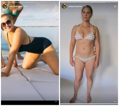 Amy Schumer posted bikini photos after she faced backlash for posing for a magazine cover in white bikini Amy Schumer