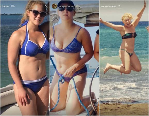 Amy Schumer posted bikini photos after she faced backlash for posing for a magazine cover in white bikini Amy Schumer