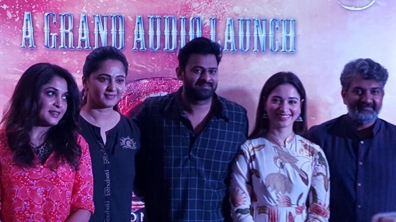 SS Rajamouli, Prabhas, Anushka Shetty and Tamannaa Bhatia at Baahubali 2 Tamil audio launch SS Rajamouli, Prabhas, Anushka Shetty and Tamannaa Bhatia at Baahubali 2 Tamil audio launch