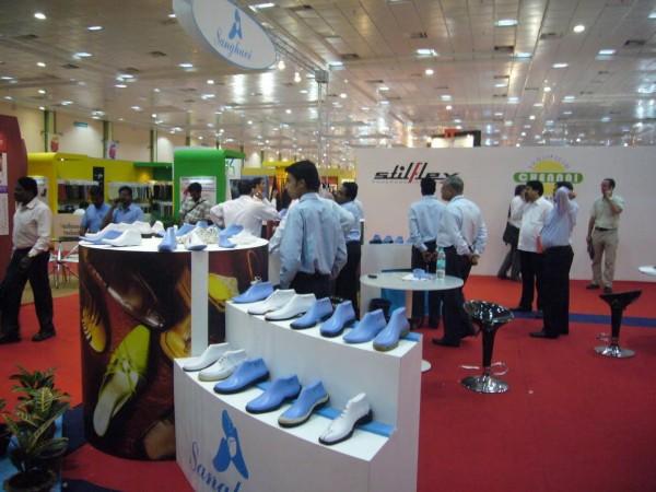 Leather footwear on display at a stall at the India International Leather Fair, Chennai 2009 leather exports from india, indian leather industry, cow slaughter in india, beef ban in india, indian leather exports, top importers of indian leather