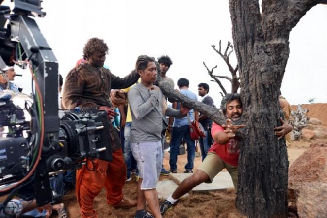 SS Rajamouli with Prabhas and Peter Heins on Baahubali set SS Rajamouli with Prabhas and Peter Heins on Baahubali set