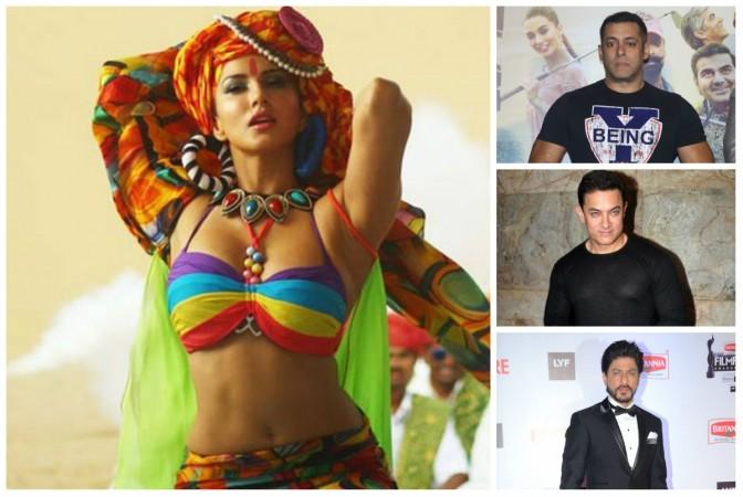 Sunny Leone, Salman Khan, Aamir Khan and Shah Rukh Khan Sunny Leone, Salman Khan, Aamir Khan and Shah Rukh Khan