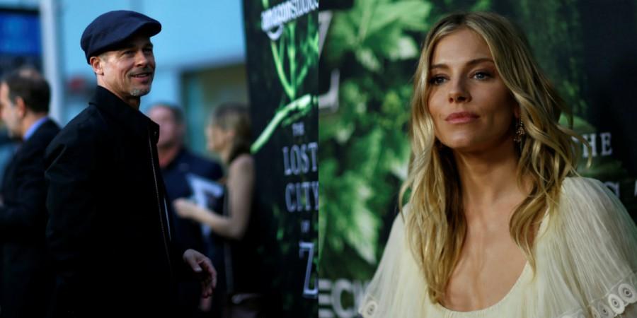 Brad Pitt and Sienna Miller at the premiere of The Lost City of Zin Los Angeles, California, U.S., April 5, 2017. Brad Pitt and Sienna Miller