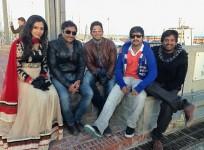 Srinu Vaitla with Allu Arjun on sets of Jr Ntr's Baadshah in Spain