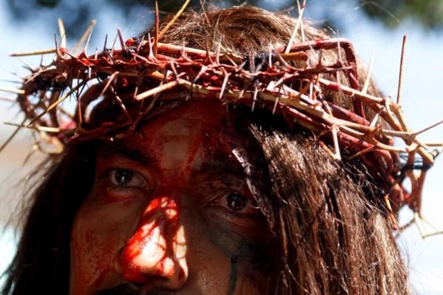 An actor portraying Jesus Christ on Good Friday in Tegucigalpa, Honduras. Good friday, jesus christ crucifixion, good friday bible