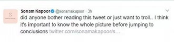 Sonam Kapoor tweets