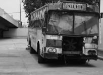 Collision with police van