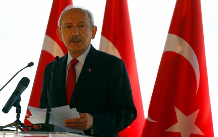 Turkey's main opposition Republican People's Party (CHP) leader Kemal Kilicdaroglu speaks during a news conference in Istanbul Turkey referendum