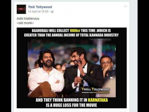 The fans of Baahubali troll Kannadigas