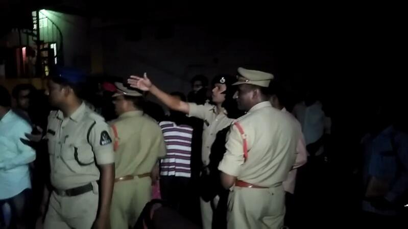 Police presence at the scene of crime in Chikkadpally, Hyderabad. chikkadpally