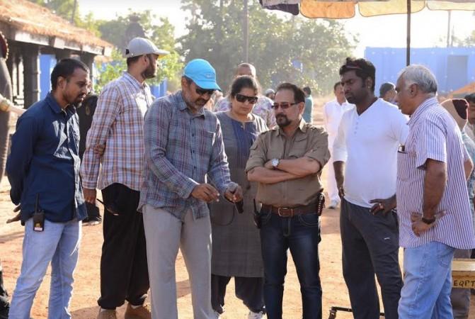 SS Rajamouli on Baahubali set SS Rajamouli on Baahubali set