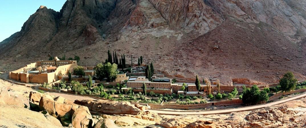 A general view of the Saint Catherine's monastery (far left) in the Sinai peninsula of Egypt. Egypt Monastery
