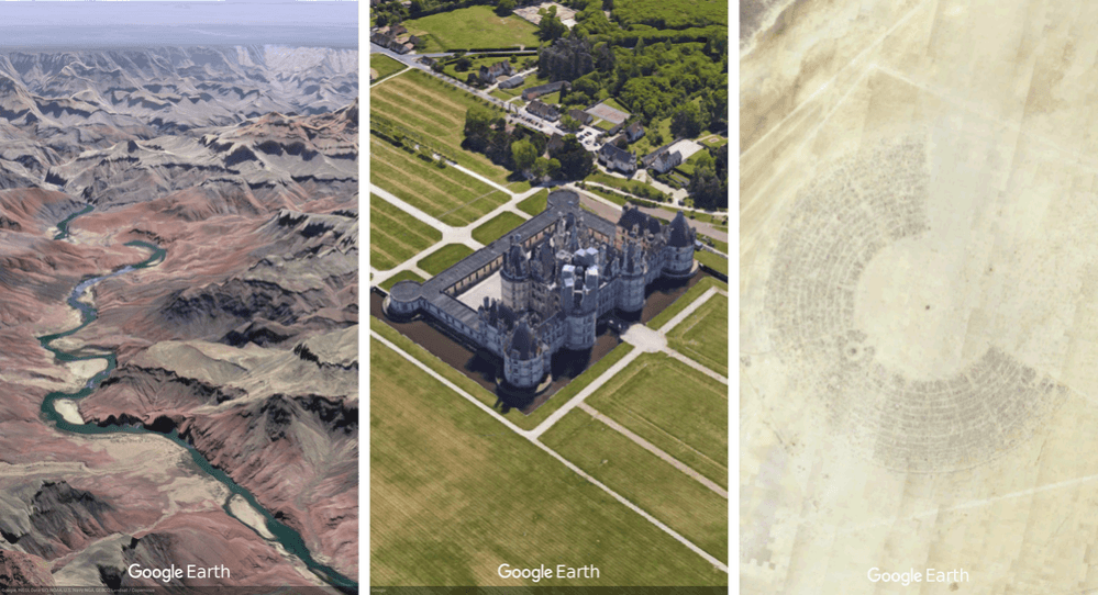 Google Earth UI for Android. Google Earth