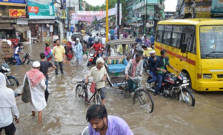 A view of flooded streets of Varanasi after rains on July 5, 2016. pm modi, modi's constituency, floods in varanasi, up cm yogi adityanath