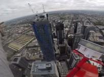 Death-defying daredevil records illegal 200m-high crane climb