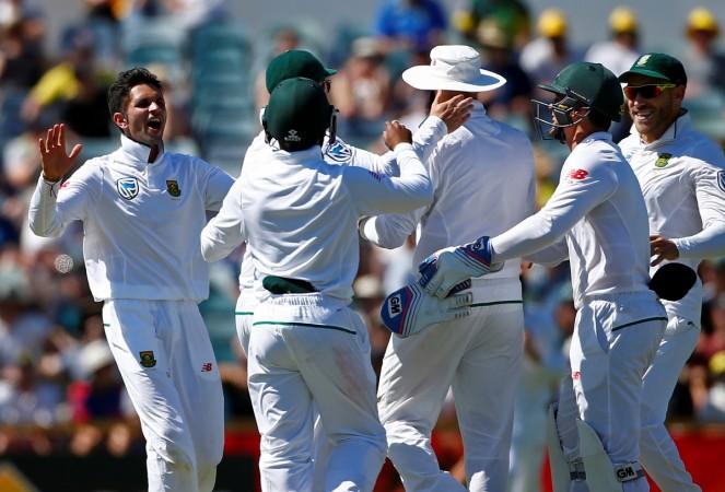 Keshav Maharaj (left) keshav maharaj, south africa