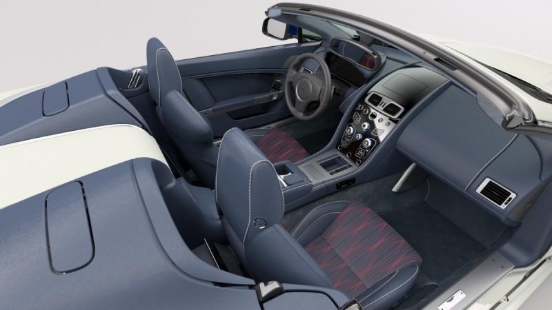 Aston Martin V8 Vantage S Great Britain interior finished in Aurora Blue leather. Aston Martin V8 Vantage S Great Britain