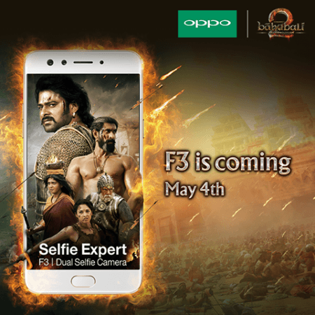 OPPO partners with Baahubali for F3 launch OPPO partners with Baahubali for F3 launch