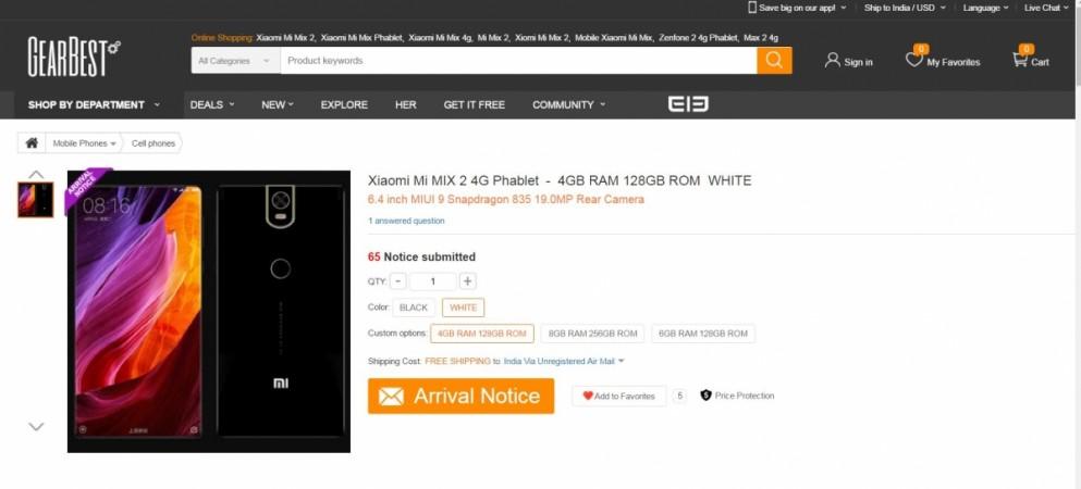 After Mi 6, Xiaomi is ready with Mi Mix 2? Marquee concept phone gets leaked on GearBest Xiaomi Mi Mix 2, GearBest, specificaitons,release,price, specs