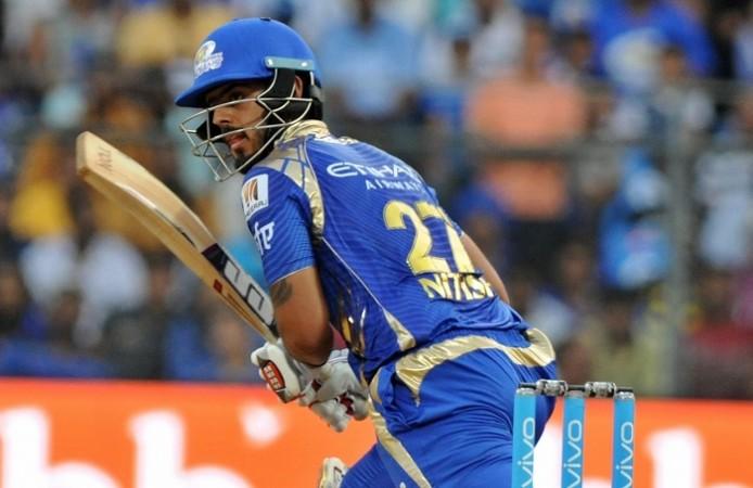 Nitish Rana was once again impressive with the bat for the Mumbai Indians Nitish Rana, Mumbai Indians, IPL 2017, KXIP, Gujarat Lions