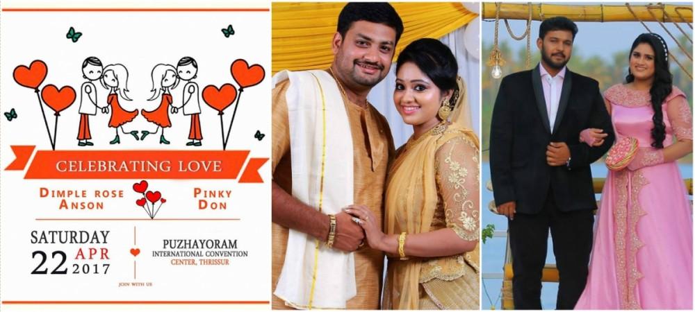 Actresses Meghna Vincent and Dimple Rose on their engagement day. Meghna Vincent, Don Tomy, Dimple Rose