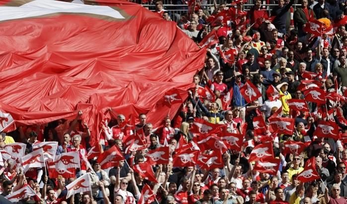 There were no protests this time, Arsenal fans were a united front as they watched their team beat Manchester City in the FA Cup semifinals, April 23, 2017 Arsenal, fans, Arsene Wenger, FA Cup semifinal, Manchester City