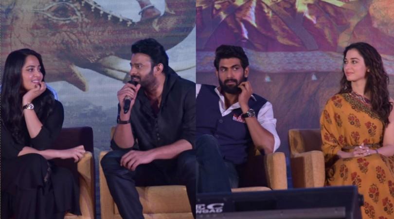 Baahubali team during the Malayalam audio launch event in Kochi. Baahubali 2, Baahubali audio launch