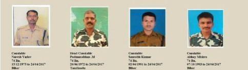 CRPFJawaans of the 74 Battalion CRPFJawaans of the 74 Battalion