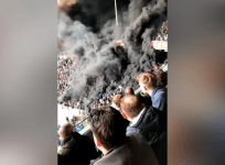 Smoke bombs set off during Dutch league football match