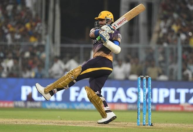 Robin Uthappa spanks one to the boundary during his half-century, April 28, 2017 Robin Uthappa, KKR