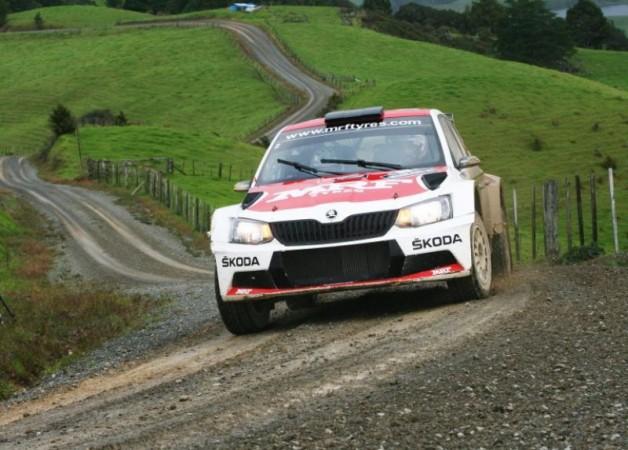 Gaurav Gill in his Skoda Fabia R5 during Rally of Whangarei, New Zealand. Gaurav Gill in his Skoda Fabia R5