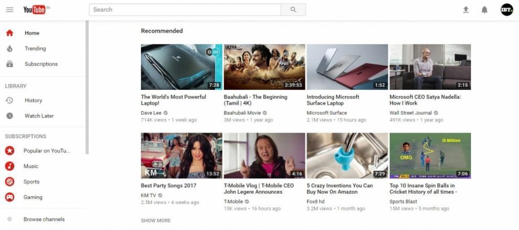 YouTube's new desktop design. YouTube new design