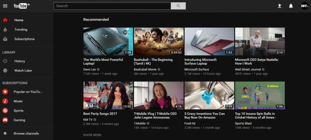 The new YouTube dark theme