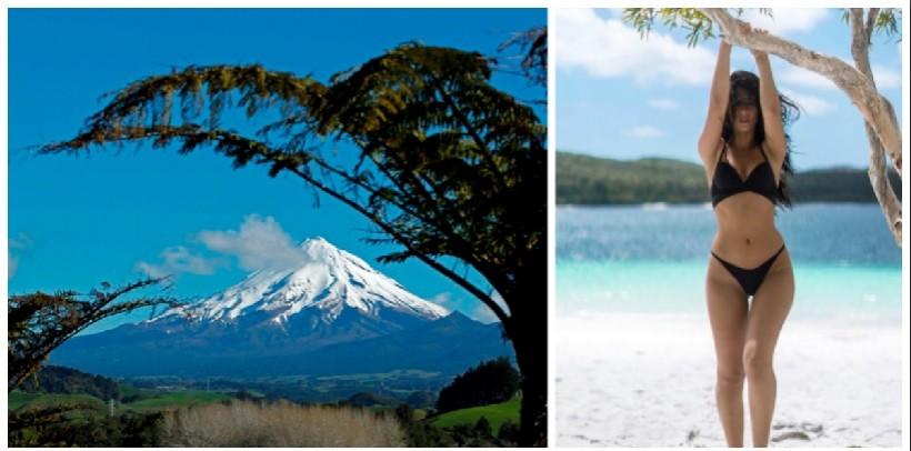 A view of Mount Taranaki/ Playboy model Jaylene Cook Mount Taranaki/ Playboy model Jaylene Cook