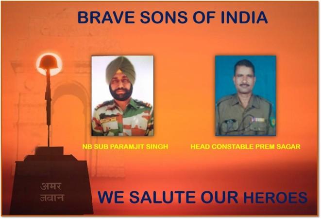 An image put out by the Indian Army as a tribute to the two soldiers mutilated by the Pakistani Armi Two soldiers mutilated