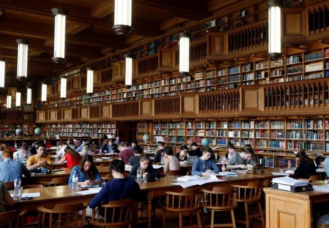 Students at a library Students