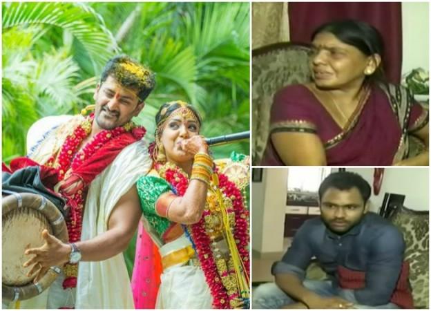 Pradeep Kumar, Pavani Reddy, mother and brother Shravan Pradeep Kumar, Pavani Reddy, mother brother Shravan