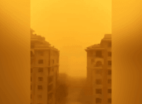 Dust storm turns inner Mongolia sky yellow
