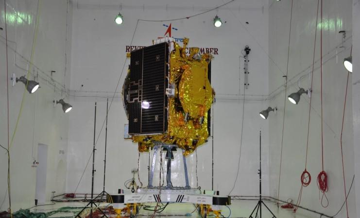 In picture: GSAT-9 undergoing acoustic test. South Asian satellite