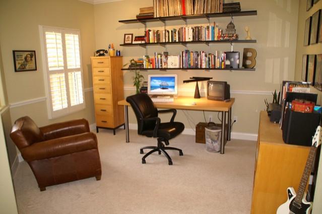 Concealing bulky equipment and wires gives it a neat and tidy look Home office