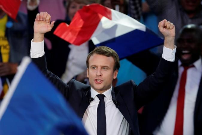 Emmanuel Macron, head of the political movement En Marche !, or Onwards !, and candidate for the 2017 presidential election, attends a campaign rally in Albi, France, May 4, 2017. market outlook, indian stock markets, french presidential polls, indian markets and french polls, indian markets and french presidential elections, emmanuel macron, le pen