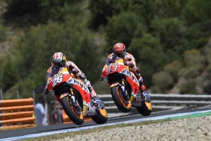 Dani Pedroza and Marc Marquez during Spanish Grand Prix 2017 Dani Pedroza and Marc Marquez