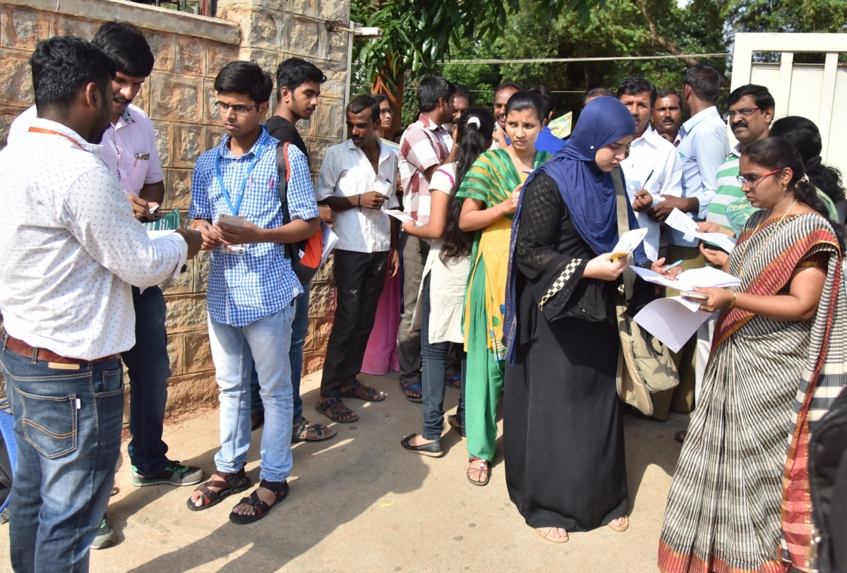 Inter exams start on peaceful note, students write under CCTV surveillance  - The Hindu