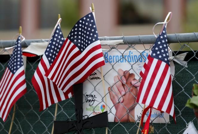 A memorial stands outside the Inland Regional Center (IRC) where 14 people were massacred last month by a married couple inspired by Islamist militants in San Bernardino, California, January 4, 2016. San Bernardino attack